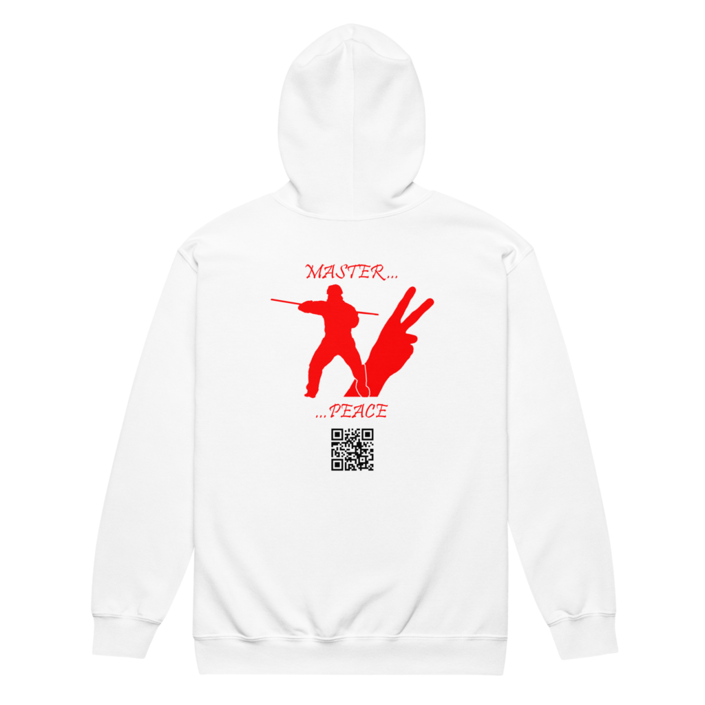Master Peace, Unisex Zip Up Hoodie, White