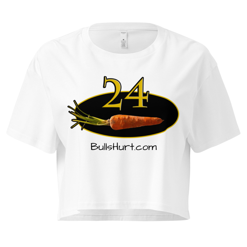 24 Carrot - Black on White Women’s crop top