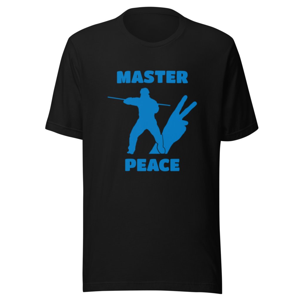 Master Peace - Navy Blue on Black Unisex T-Shirt, Various Colors