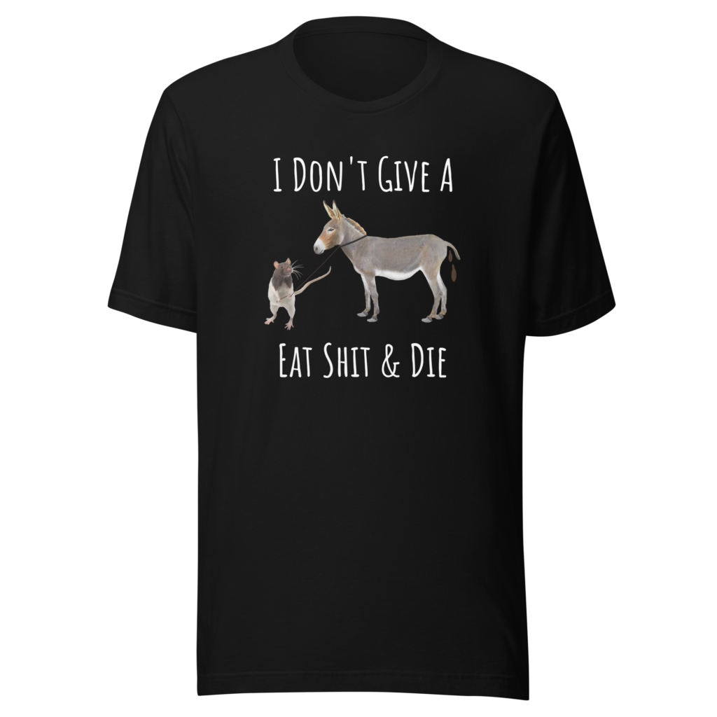 Rats Donkey, White Text - Unisex t-shirt