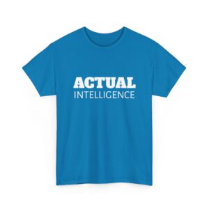 Actual Intelligence - White on Unisex Heavy Cotton Tee