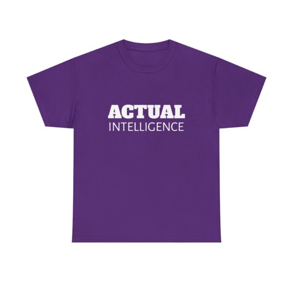 Actual Intelligence - White on Unisex Heavy Cotton Tee - Image 49