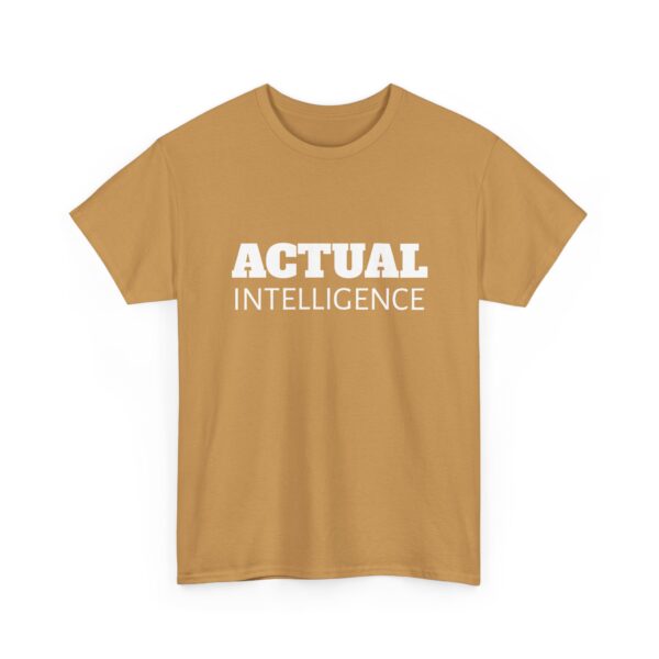 Actual Intelligence - White on Unisex Heavy Cotton Tee - Image 7