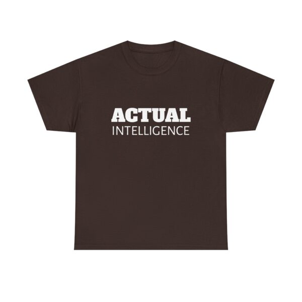 Actual Intelligence - White on Unisex Heavy Cotton Tee - Image 37