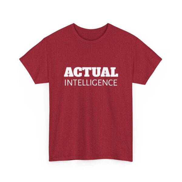 Actual Intelligence - White on Unisex Heavy Cotton Tee - Image 27