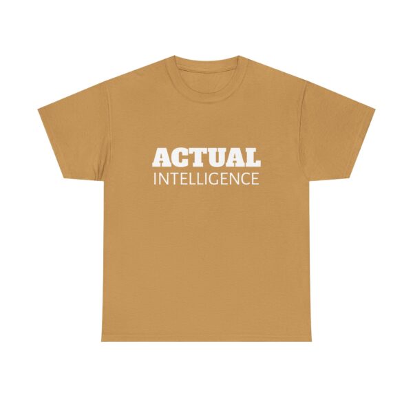 Actual Intelligence - White on Unisex Heavy Cotton Tee - Image 5