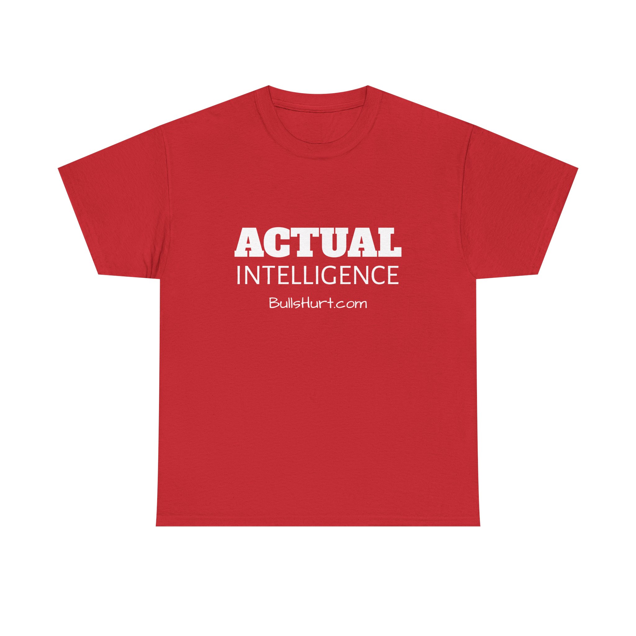 Actual Intelligence - White on Unisex Heavy Cotton Tee - Image 21