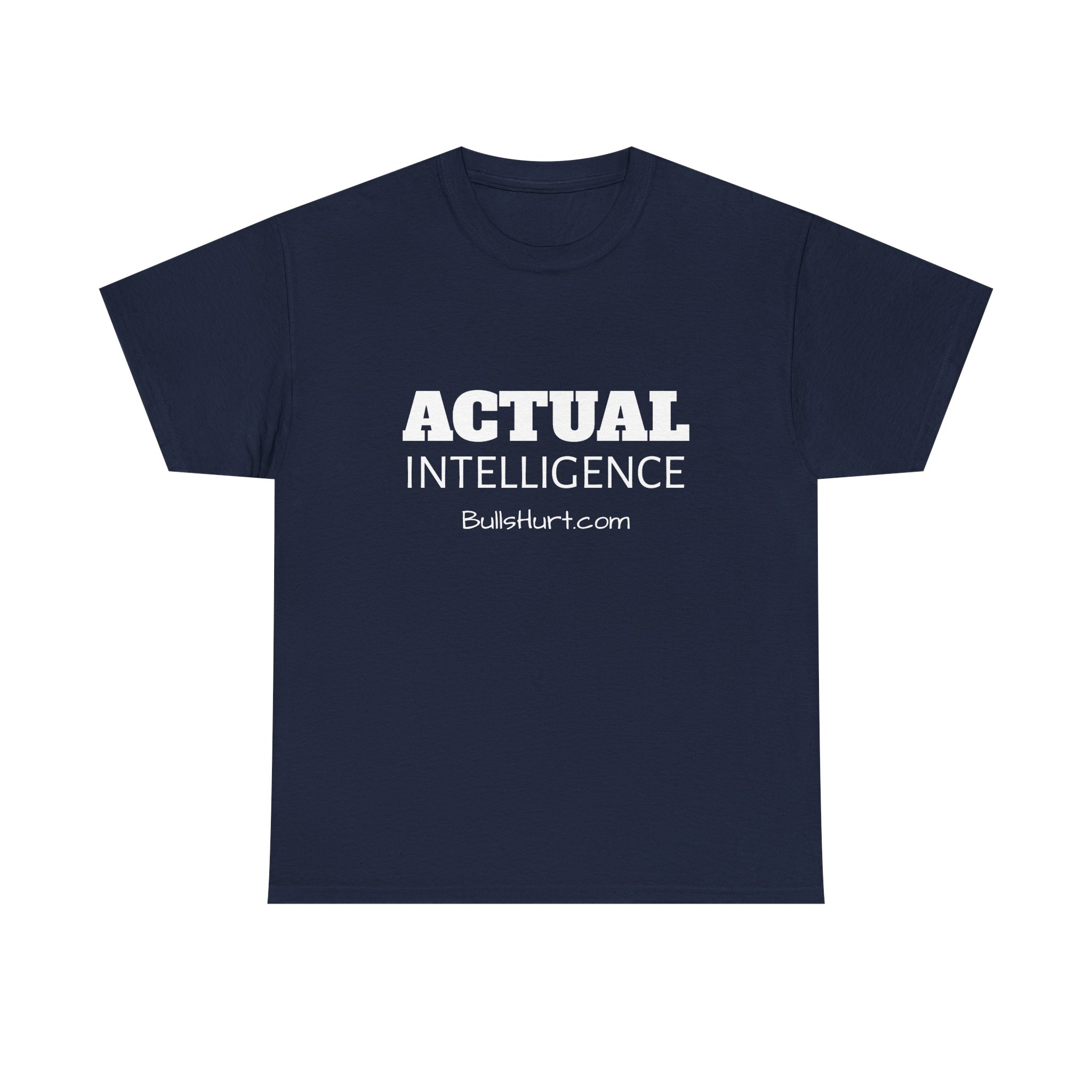 Actual Intelligence - White on Unisex Heavy Cotton Tee - Image 45