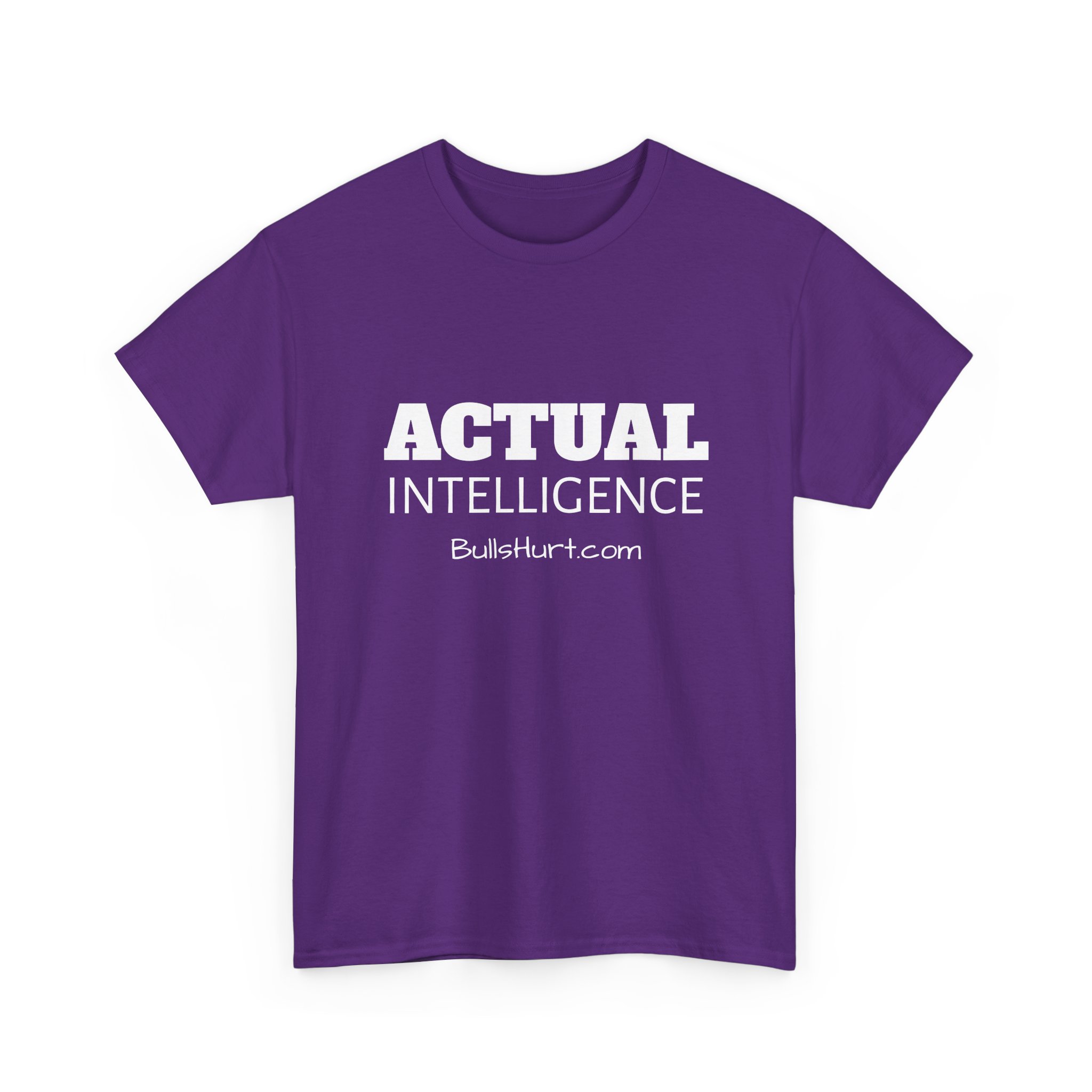 Actual Intelligence - White on Unisex Heavy Cotton Tee - Image 51