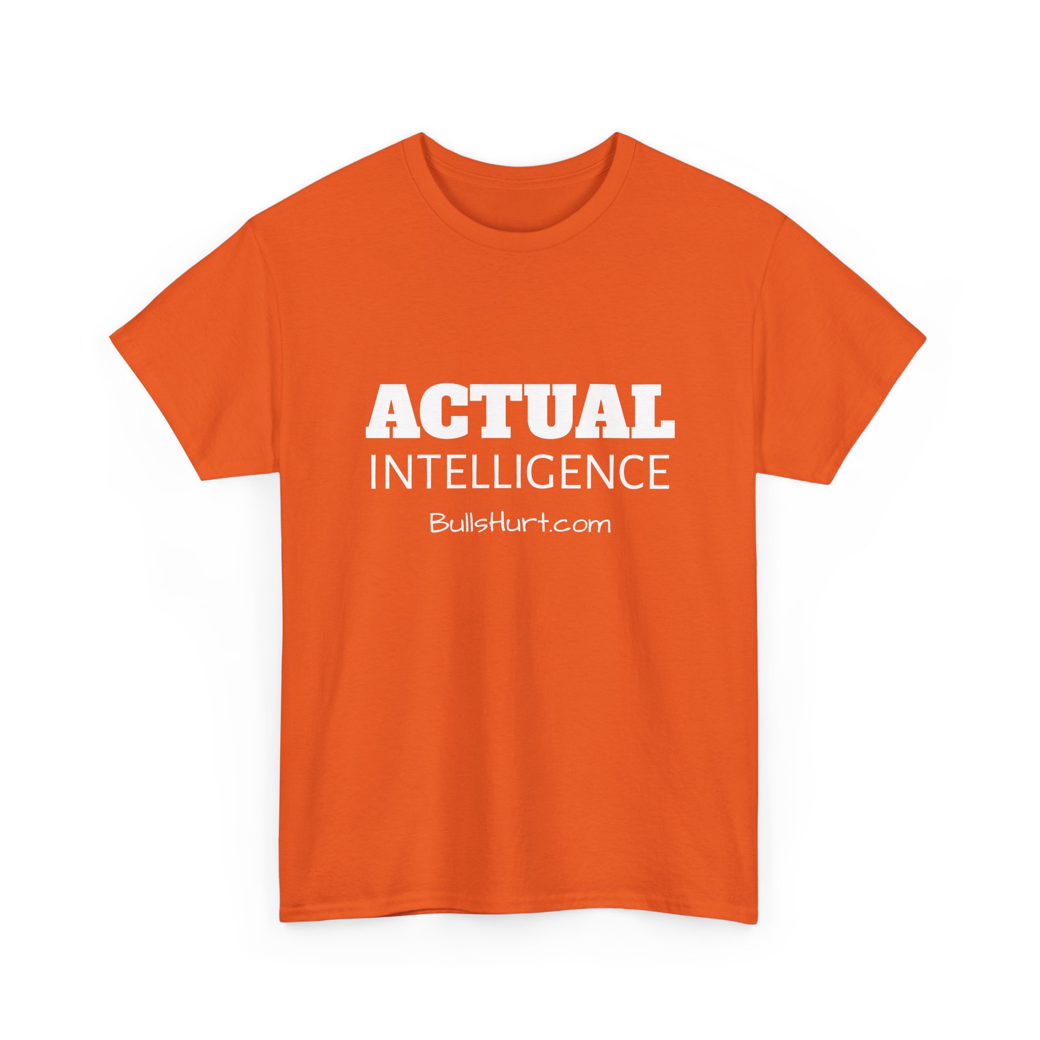 Actual Intelligence - White on Unisex Heavy Cotton Tee - Image 15