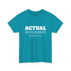 Actual Intelligence - White on Unisex Heavy Cotton Tee