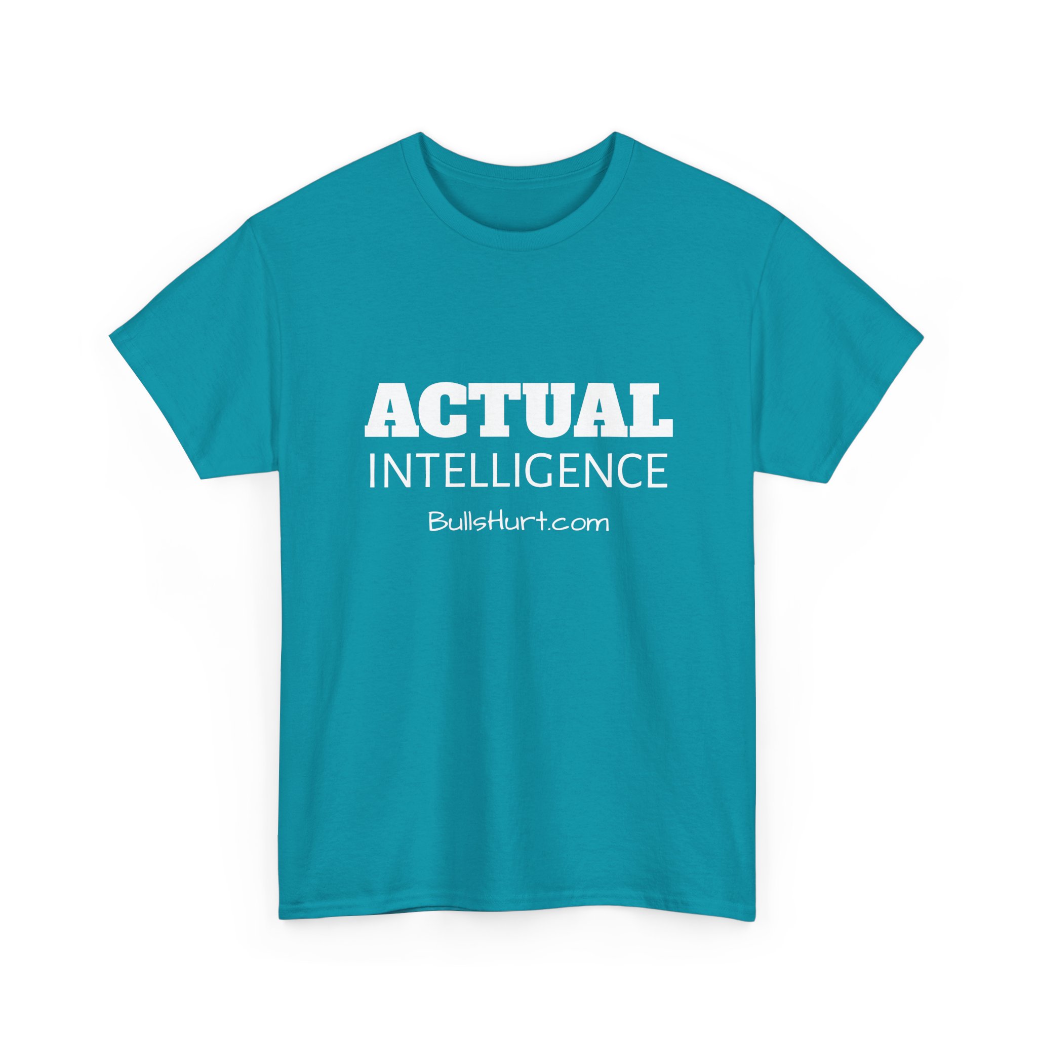 Actual Intelligence - White on Unisex Heavy Cotton Tee