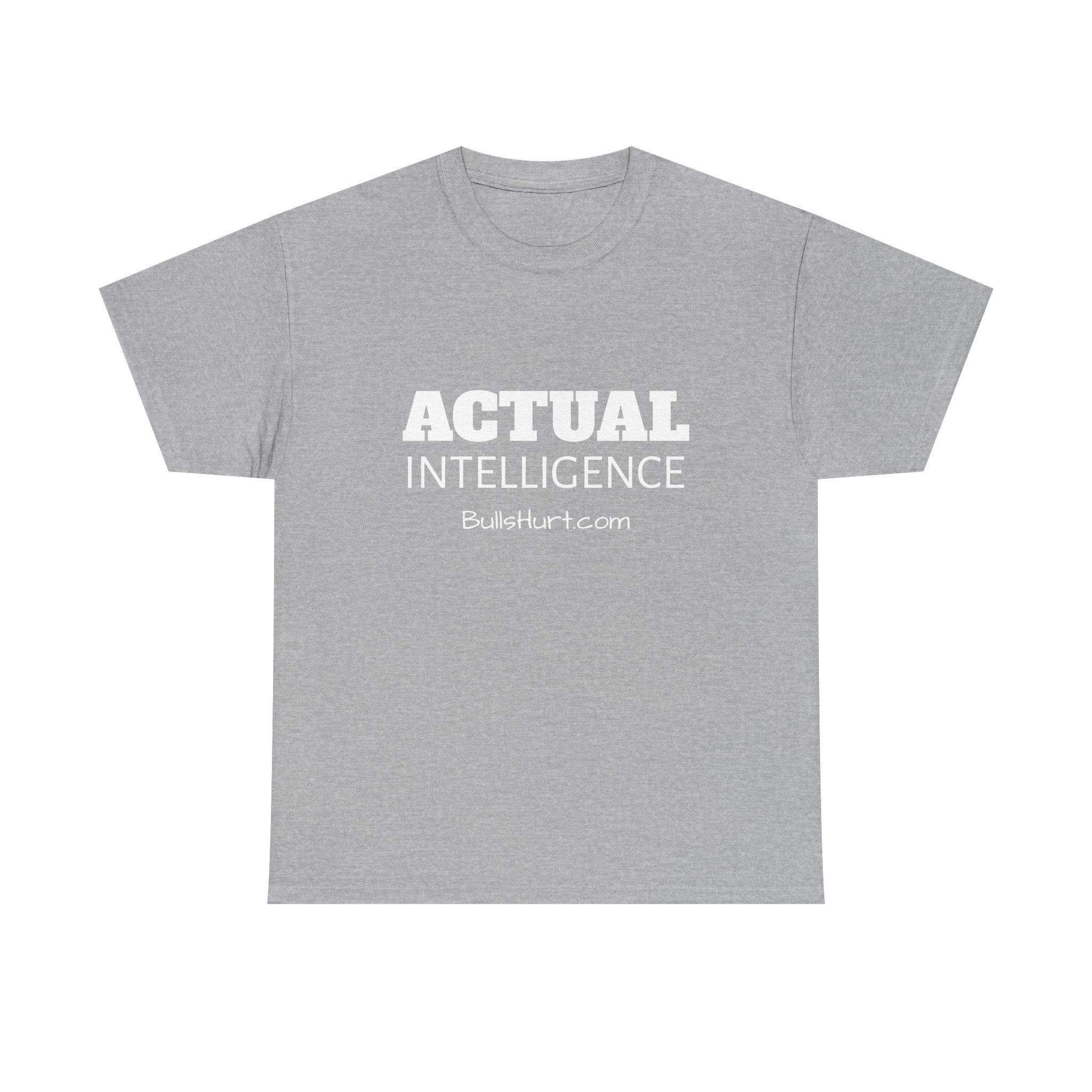 Actual Intelligence - White on Unisex Heavy Cotton Tee - Image 33