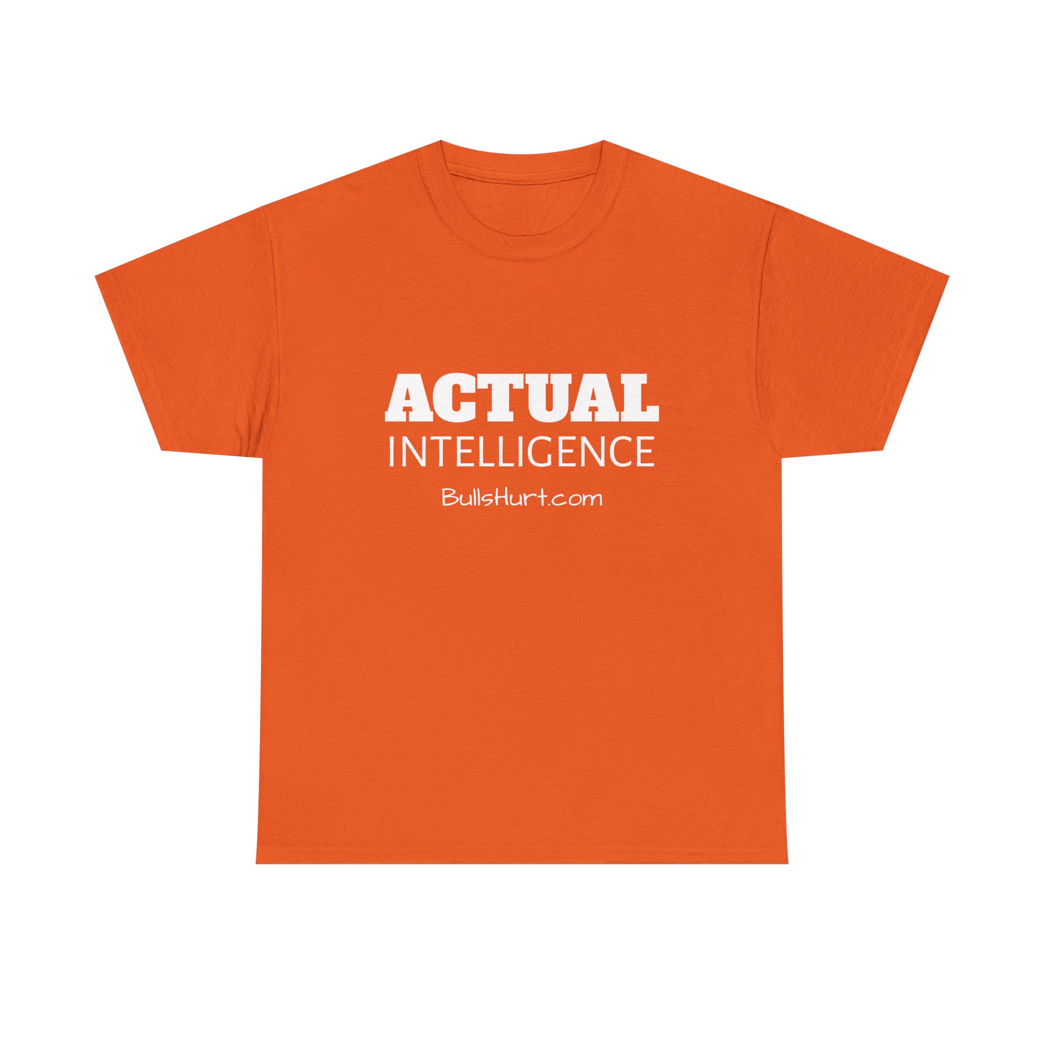 Actual Intelligence - White on Unisex Heavy Cotton Tee - Image 13