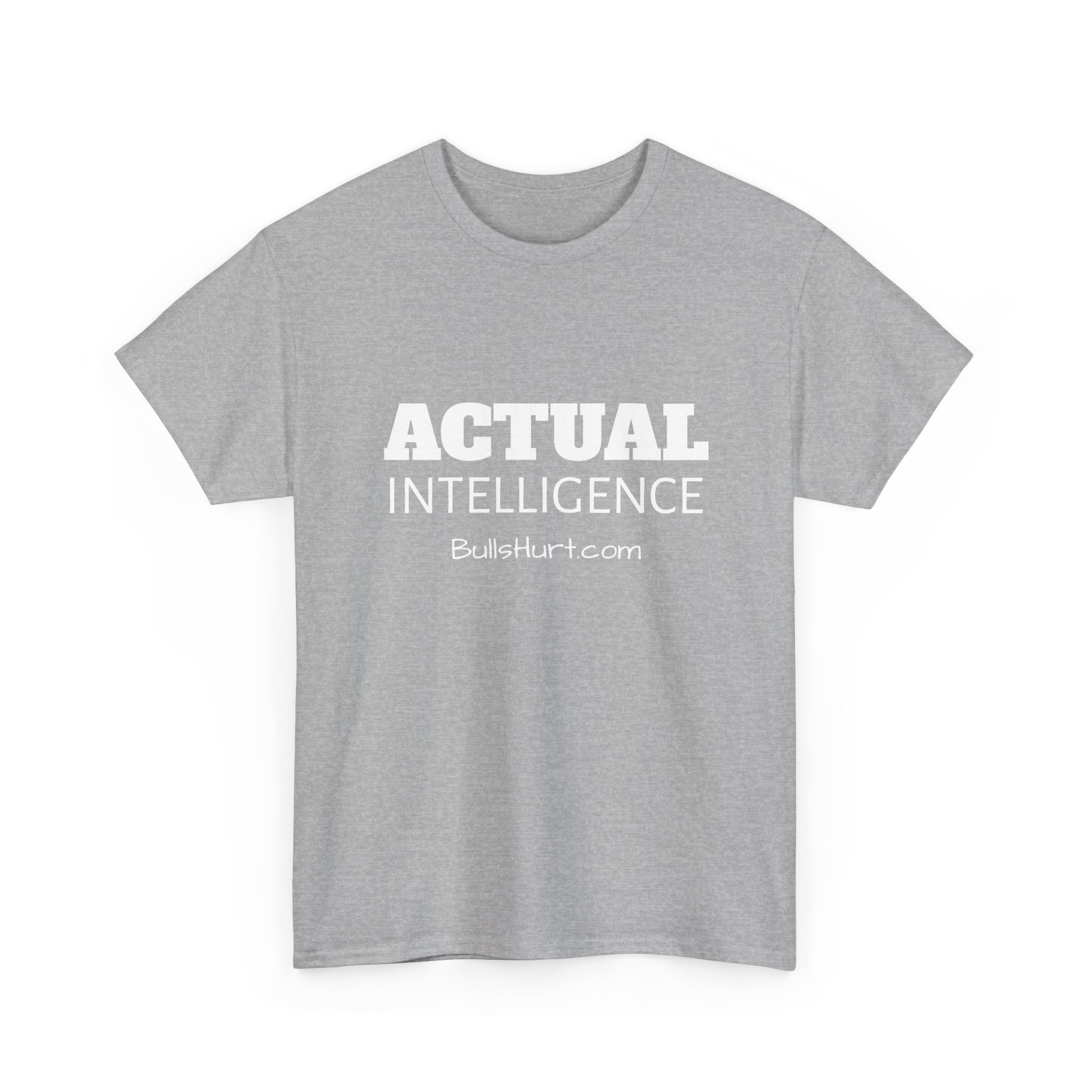 Actual Intelligence - White on Unisex Heavy Cotton Tee - Image 35