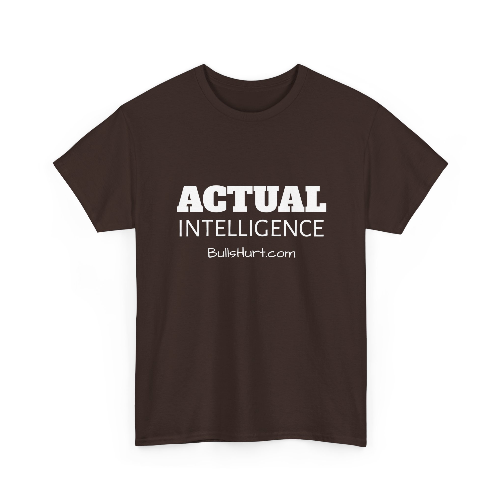 Actual Intelligence - White on Unisex Heavy Cotton Tee - Image 39
