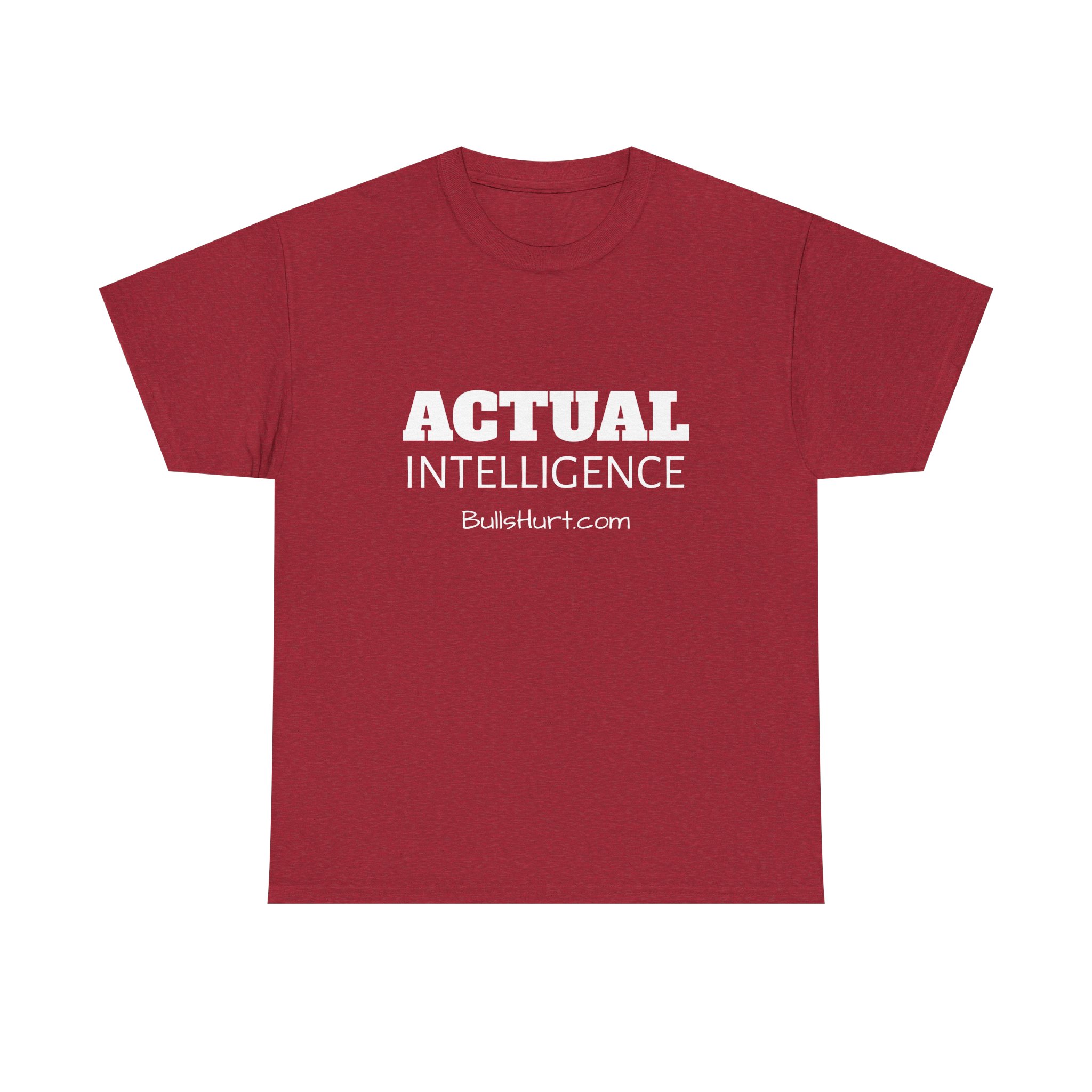 Actual Intelligence - White on Unisex Heavy Cotton Tee - Image 25