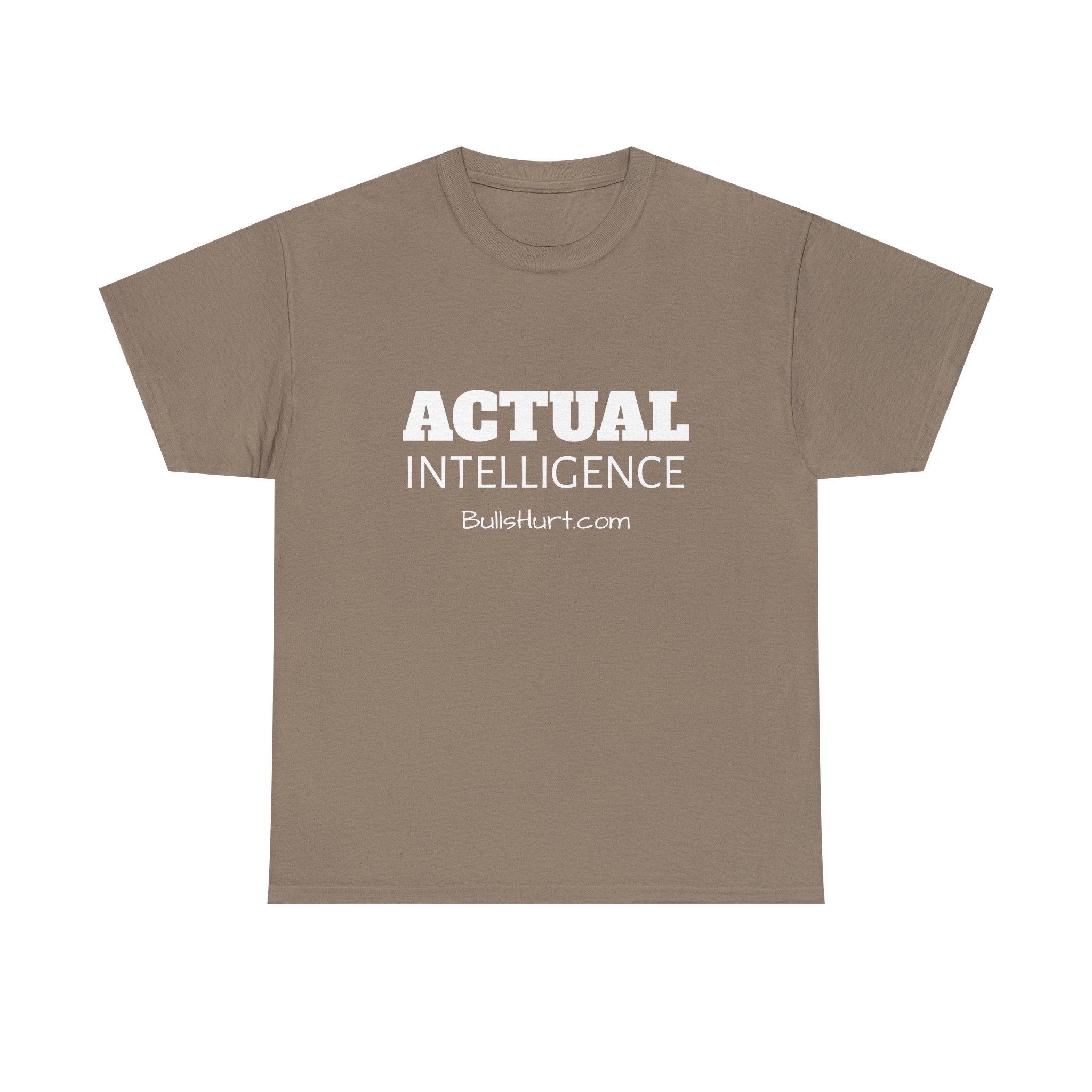 Actual Intelligence - White on Unisex Heavy Cotton Tee - Image 9