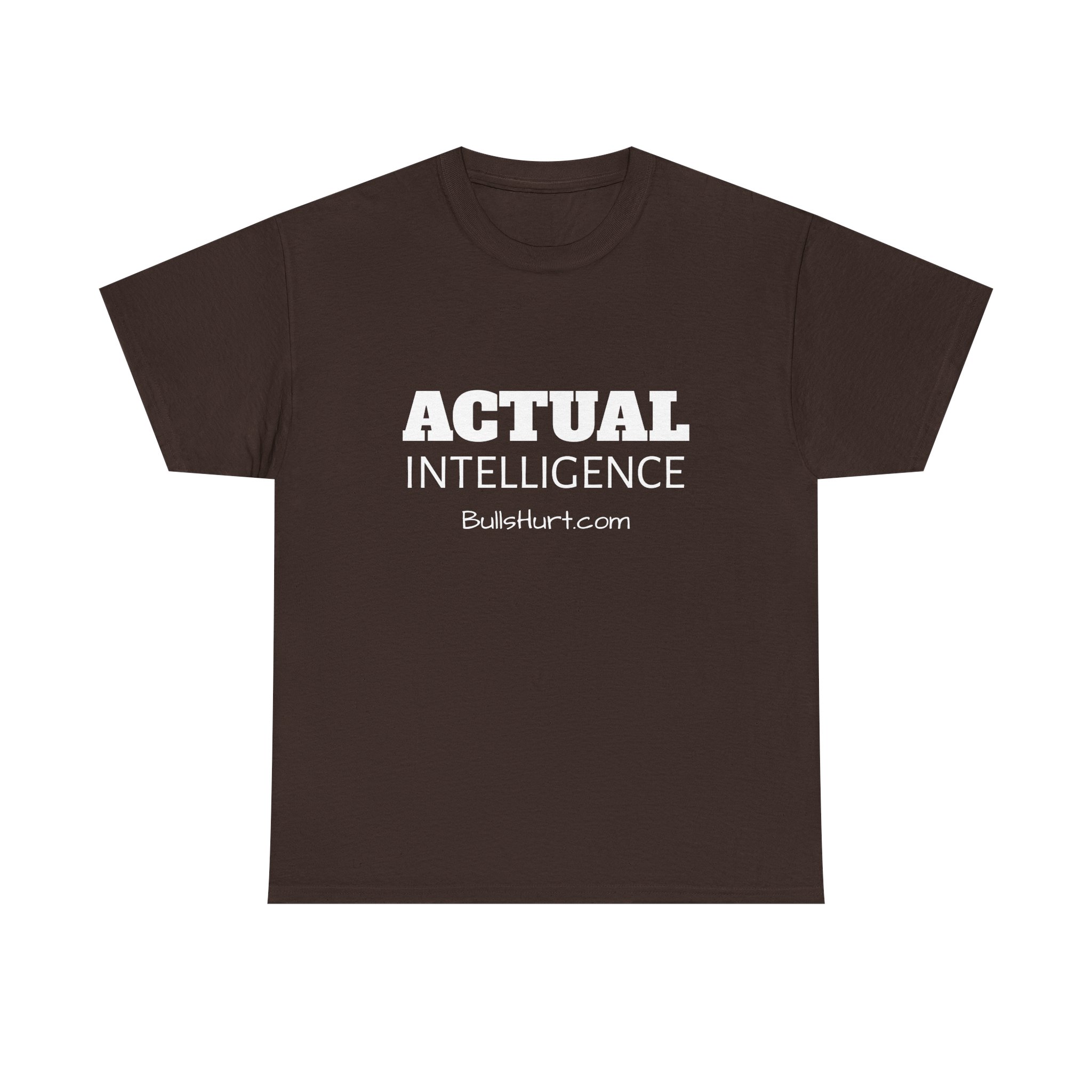 Actual Intelligence - White on Unisex Heavy Cotton Tee - Image 37