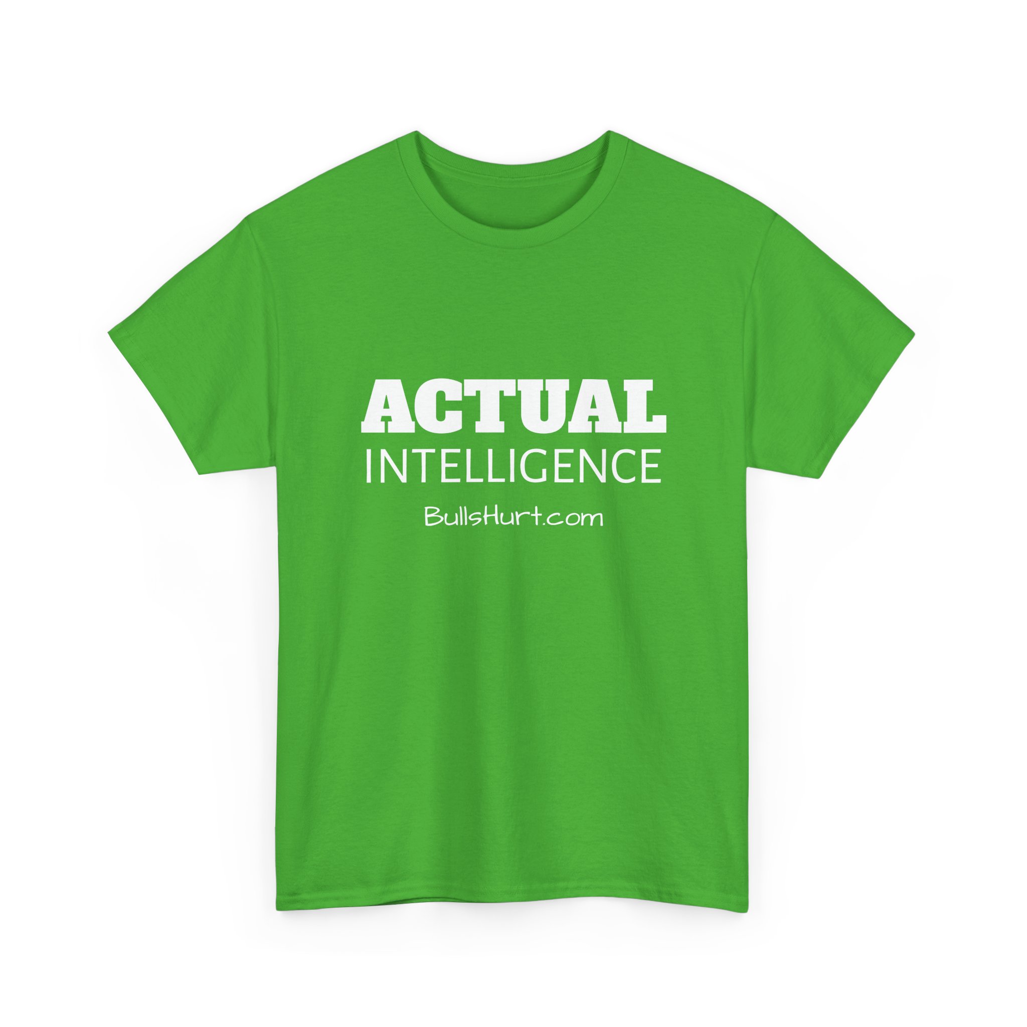 Actual Intelligence - White on Unisex Heavy Cotton Tee - Image 43